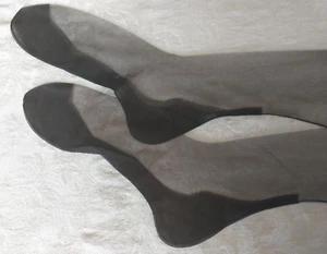 VTG Nylon Stockings Size 10.5 Back Seam Cuban Heel 15 Denier In Chocolate Brown - Picture 1 of 8
