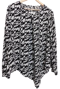 Cato Pullover Blouse-Silver Accent At Neckline-XL Split Long Sleeve - Picture 1 of 12