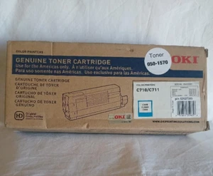 New Genuine Oki Cyan Toner Cartridge C710/C711 52127303 OEM NIB Ships FREE Fast - Photo 1/3