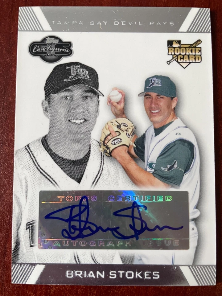 2007 TOPPS CO-SIGNERS AUTO - BRIAN STOKES RC #112 TAMPA BAY DEVIL RAYS - Image 1 of 1