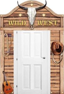 Western Porch Banner Cowboy Birthday Party Door Decorations Welcome Sign Cowboy - Picture 1 of 9