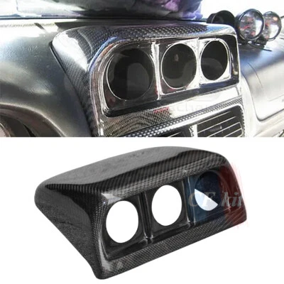 For 1997-2000 Subaru Impreza GC8 Style Carbon Fiber Triple Dashboard Gauge Pod - Image 1 of 4