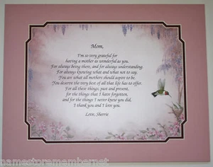 Personalized Poem for Mom ** Birthday or Mother's Days Gift Idea **L@@K** - Picture 1 of 2