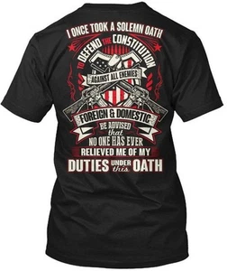 Veteran Oath - Maglietta I Once Took A Solmn Defend The Made in USA Taglia dalla S alla 5XL - Foto 1 di 3