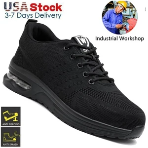 Breathable Comfortable Safety Work Shoes Men Sneaker Men's Steel Toe Work Boots - Picture 1 of 29