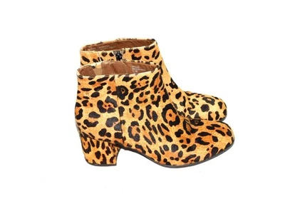 Earthies by Earth Zapatos 7.5 B Marrón Estampado Leopardo Pelo de becerro Botines Botines Botines Foto 1 de 4