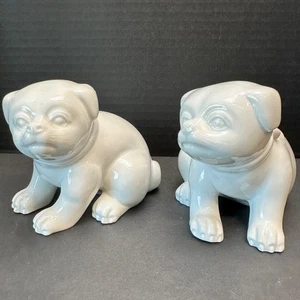 Fitz and Floyd Paar weiße Hunde Porzellan Figur Schleifen mcmlxxvii (1997) Vintage - Bild 1 von 8