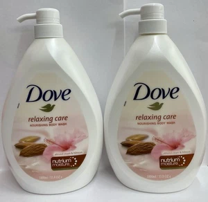 2 PCS Dove Relaxing Care Nourishing Body Wash,Almond Cream & Hibiscus 33.8 OZ Eh - Picture 1 of 3