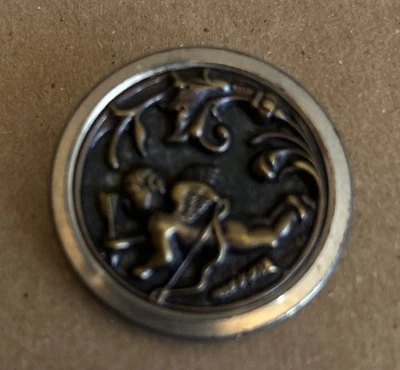 Large Antique Picture Button - CUPID in Flight - 1 3/8” - Image 1 of 4
