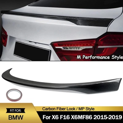 Carbon Look Rear Spoiler Wing Lip M Performance For 2015-2019 BMW F16 X6 F86 X6M Foto 1 de 4