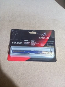 VINTAGE Parker Vector Blue Fountain Pen Refillable Brand New - Picture 1 of 2