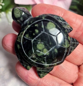 Raro 2" 40g Bonito Jaspe Kambaba Mini Tortuga Marina Talla en Piedra - Imagen 1 de 7
