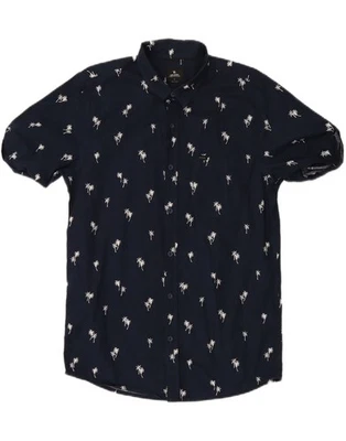 RIP CURL Mens Abstract Pattern Short Sleeve Shirt Small Navy Blue Cotton DA19 - Image 1 of 3