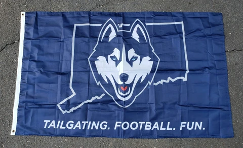 UCONN University of Connecticut CT HUSKIES FOOTBALL FLAG TAILGATING FOOTBALL FUN Cover