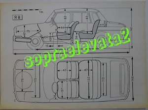 RENAULT R 8 DISEGNO ORIGINALE DELL'EPOCA Cm. 50x37 TRACCE DI INGIALLIMENTO - Imagen 1 de 1