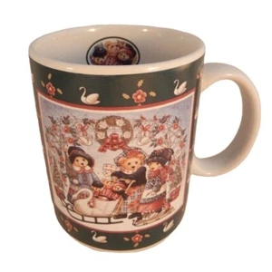 Lang Wise Teddy's Swan Sleigh Mug Cup 1997 Christmas Bears Artist Nita Showers - Picture 1 of 9