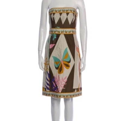 Vestido recto Tibi Boho estampado mariposa algodón talla 2 Foto 1 de 4