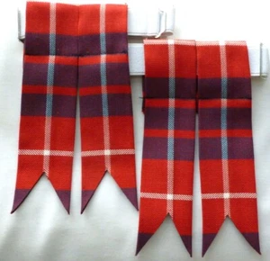 KILT FLASHES TARTAN HAMILTON RED HOSE SOCK MADE IN SCOTLAND HIGHLAND GENTS NEW - Picture 1 of 3