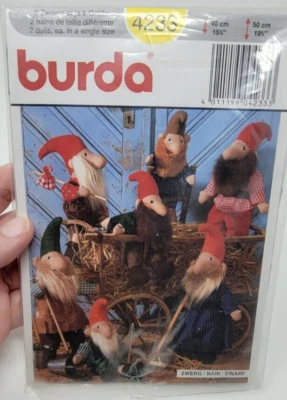 Burda 4233 Gnome Elf Troll Doll  Sewing Pattern plush - Image 1 of 3