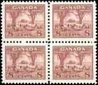 Canada Mint NH VF 8c Scott #256 Block of 4 1942 KGVI War Stamps