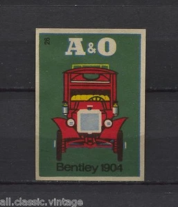 Bentley 1904 Vintage A & O Matchbox Label No.26 - Picture 1 of 1