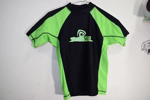 Tribal Surf Rash Guard Beach Swim Sunblock UPF Sun Shirt BOYS S 8 Black Green - Picture 1 of 7