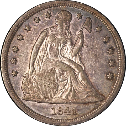 1841 Seated Liberty Dollar Nice AU Nice Eye Appeal Nice Luster Nice Strike Cover