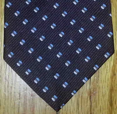 Corbata Cavalier Marrón Blanco Lt Azul Diseño Geométrico Nueva en Caja t1917  Foto 1 de 4