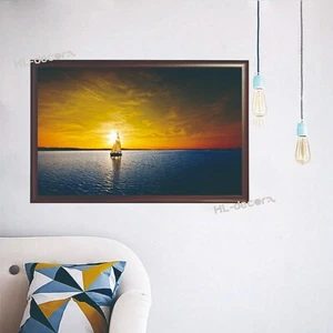 UNFRAMED Canvas Print Poster Sail Boat Sunset High Quality Home Wall Decor - Picture 1 of 1