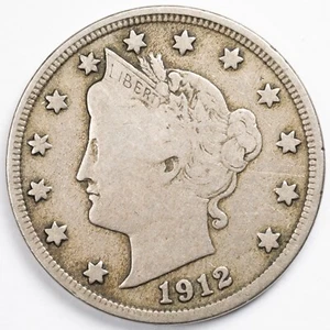 1912-D Fine (F) Liberty V Nickel DENVER MINT - Picture 1 of 4