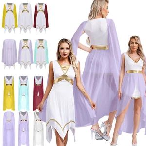 Damen Griechische Göttin Kostüm Antike Römische Cosplay Outfit Toga Kleider - Bild 1 von 113