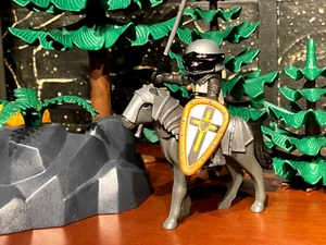 Playmobil Knights Templars Crusades Custom Made - Teutonic Knight Heavy Horse!! - Picture 1 of 15