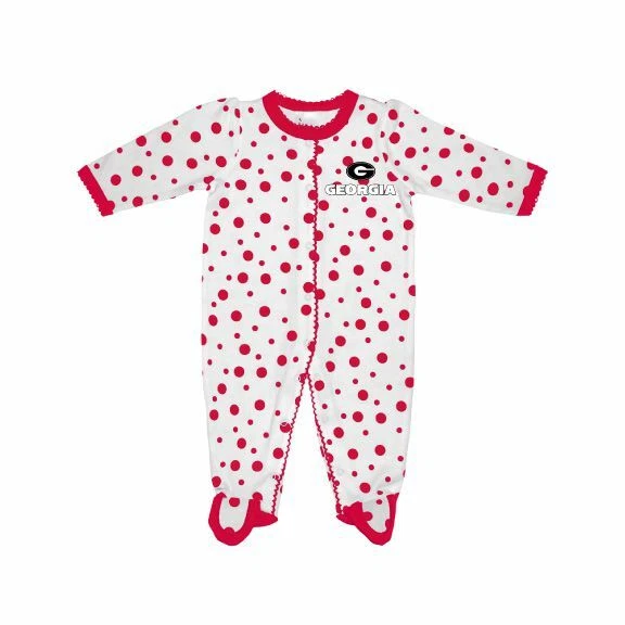 NCAA GEORGIA "G" ENREDADERAS CON PATAS DE LUNARES BLANCOS Y ROJOS - NUEVAS CON ETIQUETAS Foto 1 de 1