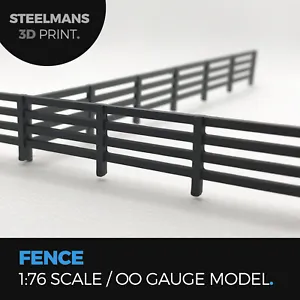 7 Post Fence (5 Pack) 1:76 Scale / OO Gauge - Model Railway or Diorama GREY - Picture 1 of 1