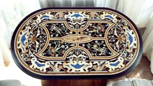 122cmx61cm Oval Schwarz Marmor Center Sofa Dining Table Top Hauseinweihung Möbel - Bild 1 von 9