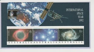 1992 Australia International Space Year SG MS1346 COLOMBIAN EXPO OVERPRINT muh - Picture 1 of 1