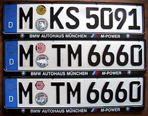 1 German license plate with BMW dealerframe must have