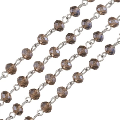 Cadenas de cuentas de vidrio rondelle hechas a mano de 5 hebras sin soldar hágalo usted mismo collares joyería 39,3" Foto 1 de 4