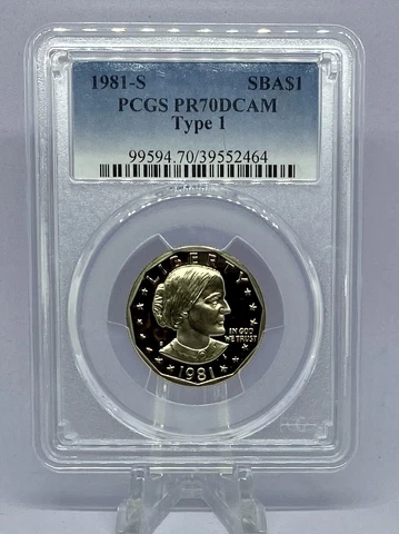 1981-S SBA$ PCGS PR70DCAM Type 1 Susan B. Anthony $1 Cover