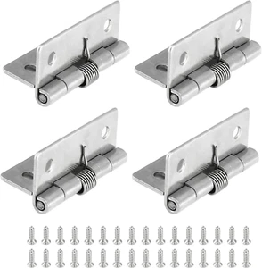 4 Pcs Spring Loaded Hinges for Cabinets 2 Inch Length Stainless Steel Spring Hi - Picture 1 of 11