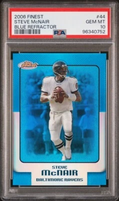 2006 Topps Finest Blue Refractor /299 Steve McNair #44 PSA 10 GEM MT ~ POP 1 - Image 1 of 2