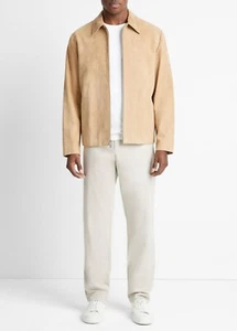 New Vince Suede Zip-Up Jacket Size Medium NWT $1295 Khaki - Picture 1 of 4