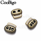 20pcs Cord Lock Stopper 4.5mm Hole Plated Toggle Spring Clasp Shoelace Part