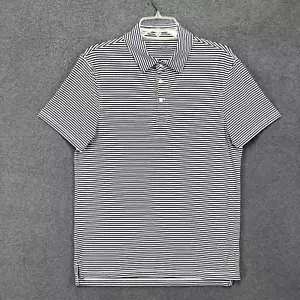 J Crew Performance polo shirt Mens Medium Stripe COOLMAX golf - Picture 1 of 15