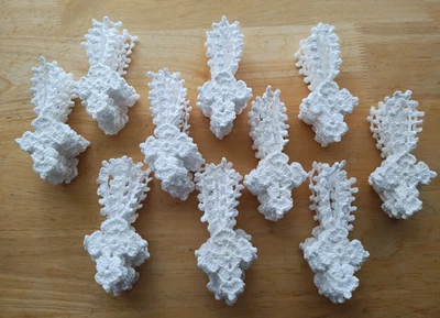 NUEVO Regalo Hecho a Mano Crochet Bautizo/Vacaciones Navidad Cruz Blanca Decoración de Pared 6 piezas Foto 1 de 4