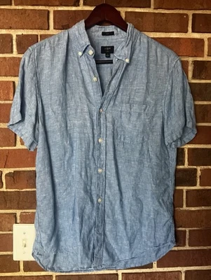 J.CREW Men's Slim Shirt Blue Linen Size S - Image 1 of 4