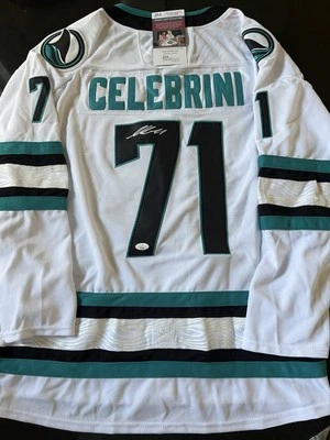 Macklin Celebrini Signed Autographed San Jose Sharks Jersey JSA COA XL 54 - Image 1 of 4