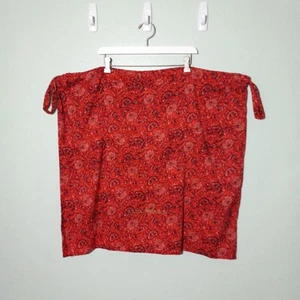 Ulla Johnson Oversize Duster Bag 27 x 29.5", Laundry Bag Red Floral Gold Logo VG - Picture 1 of 7
