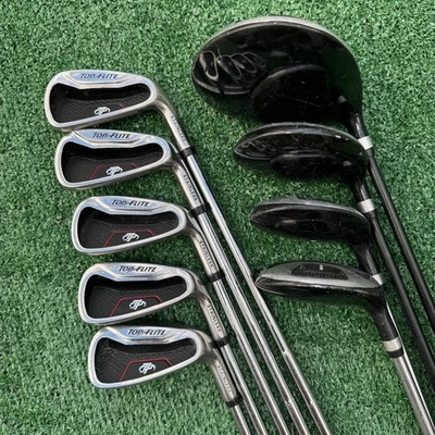 Top-Flite Golf Club Set Steel Shafts Irons Wood Hybrids Driver No Putter 9 Piece - Image 1 of 4
