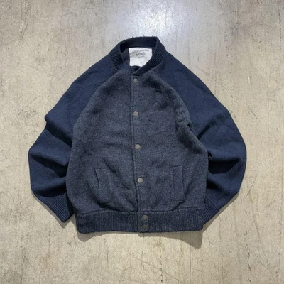 Abercrombie & Fitch Sweater womens XL Navy Blue Snap Front Bomber Knit Jacket - Image 1 of 4